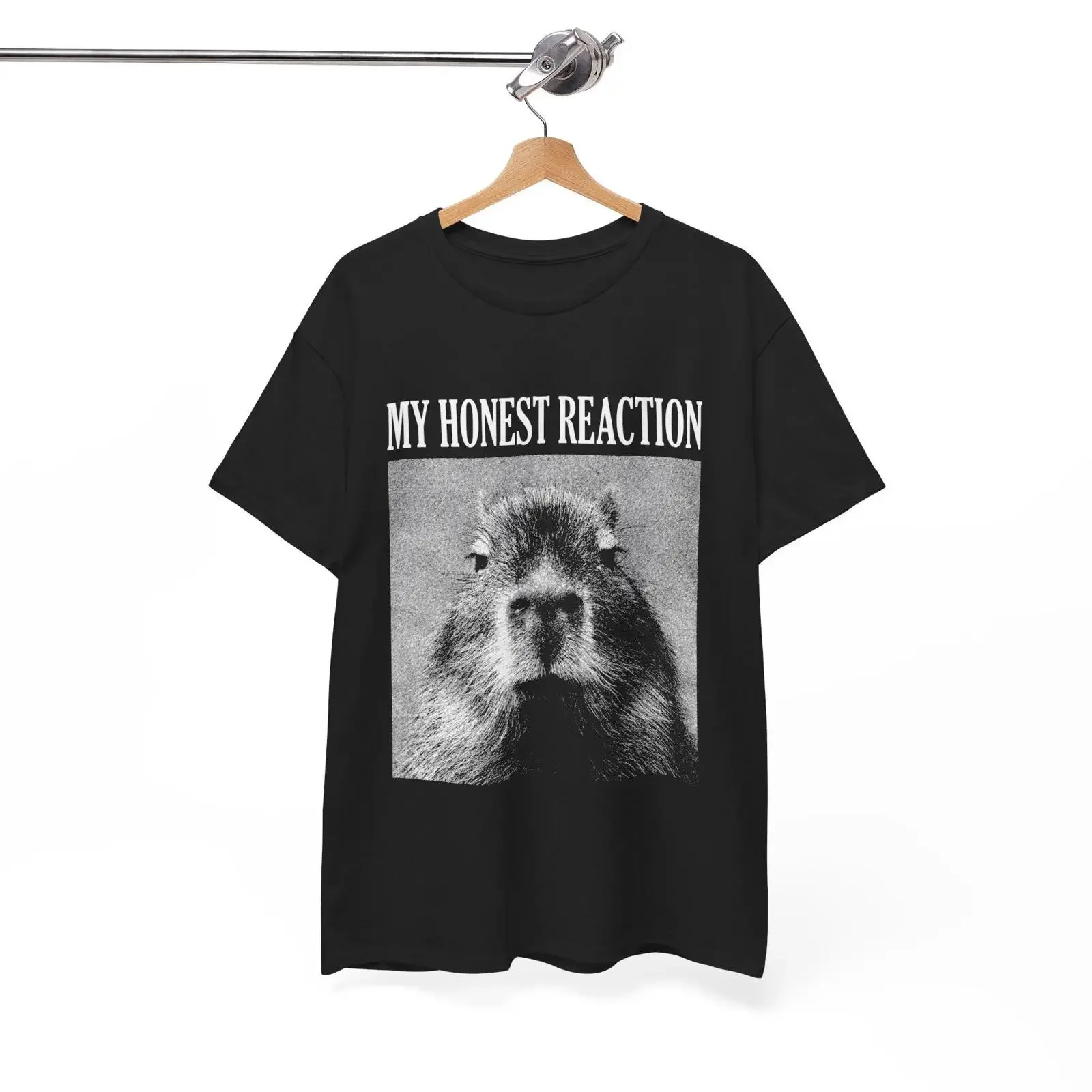 My Honest Reaction Capybara Cotton T Shirt vintage Washed Soft homme Unisex Stylish Versatile streetwear Breathable Stretched