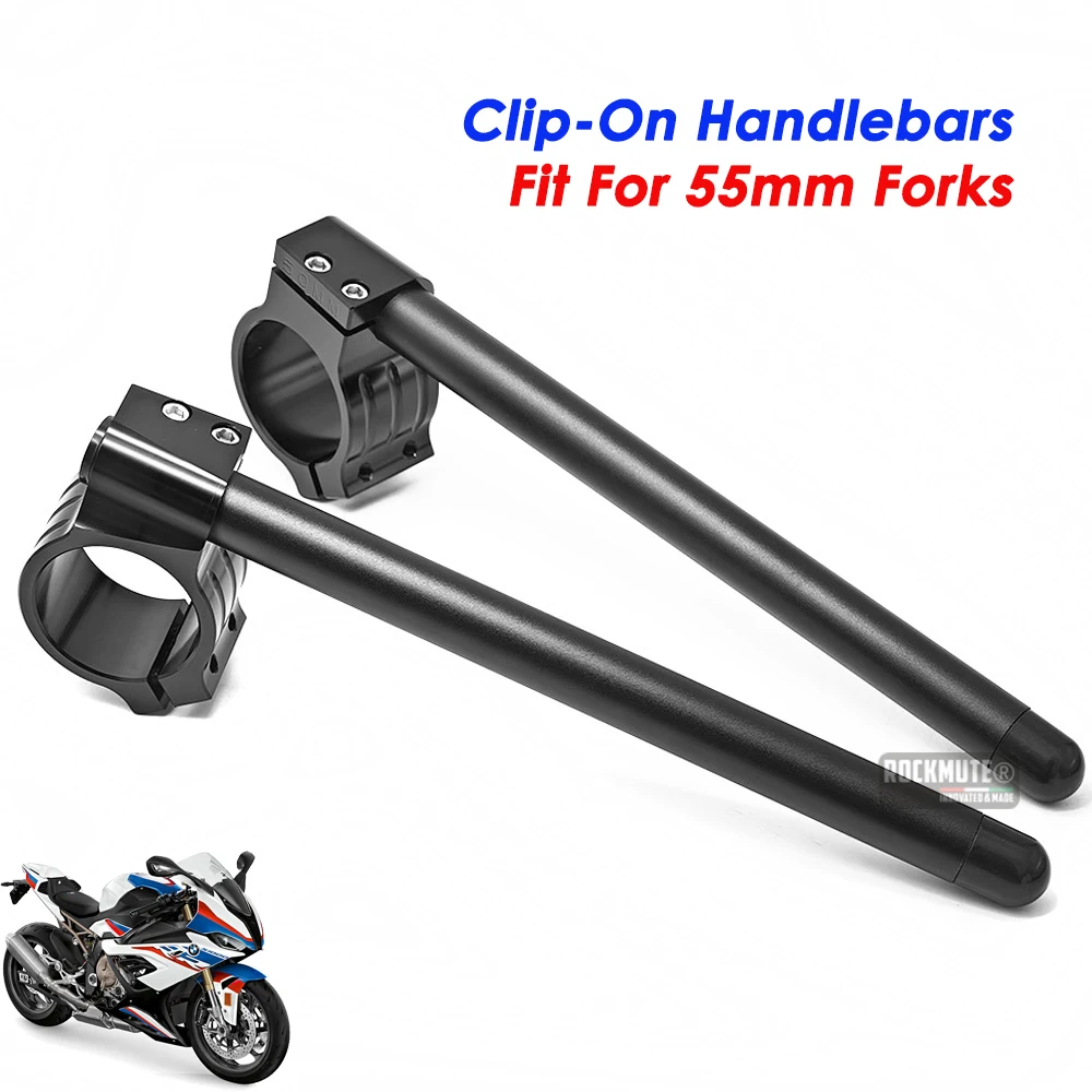 Manubrio Clip-On da 55mm per S1000RR 2009-2024, M1000RR 2019-2024, R9T R nineT Racing, Manubrio Sdoppiato per Moto