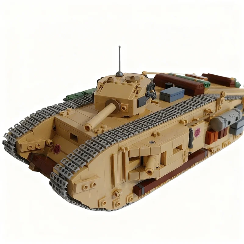 2100pcs MOC Indiana Jones - The Last Crusade Tank Model Christmas Gift Bookshelf Display Tabletop Accent Office Desk Decoration