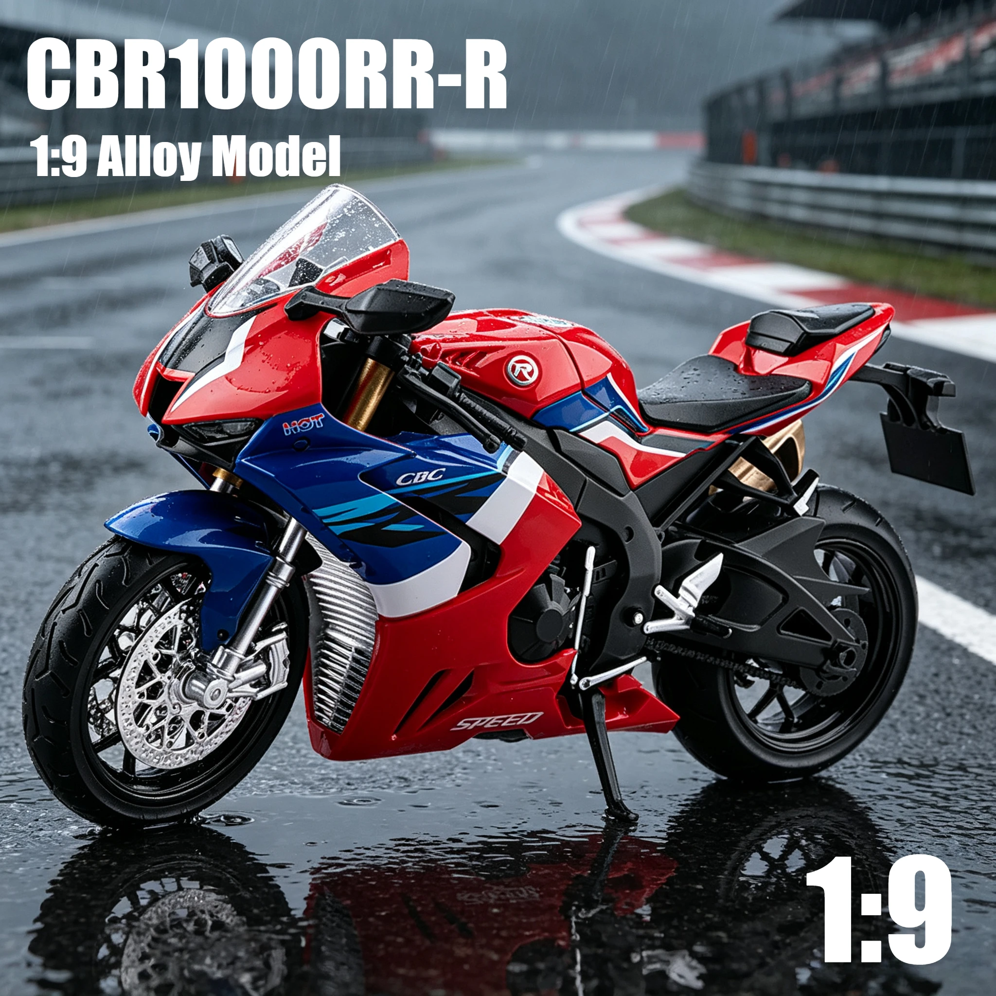 1:9 CBR1000RR-R Simulation Alloy Motorcycle Model Sound and Light Effects Toy Gift
