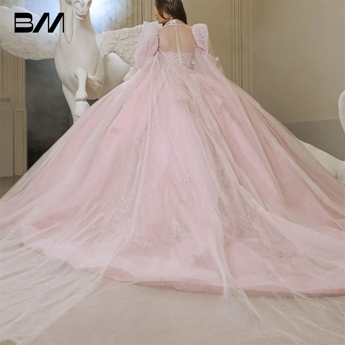 Baby Pink Romantic Sweet 15 16 Dress 2025 Ballgown Quinceanera Dresses Luxury Beaded Cocktail Dresses Party Gown