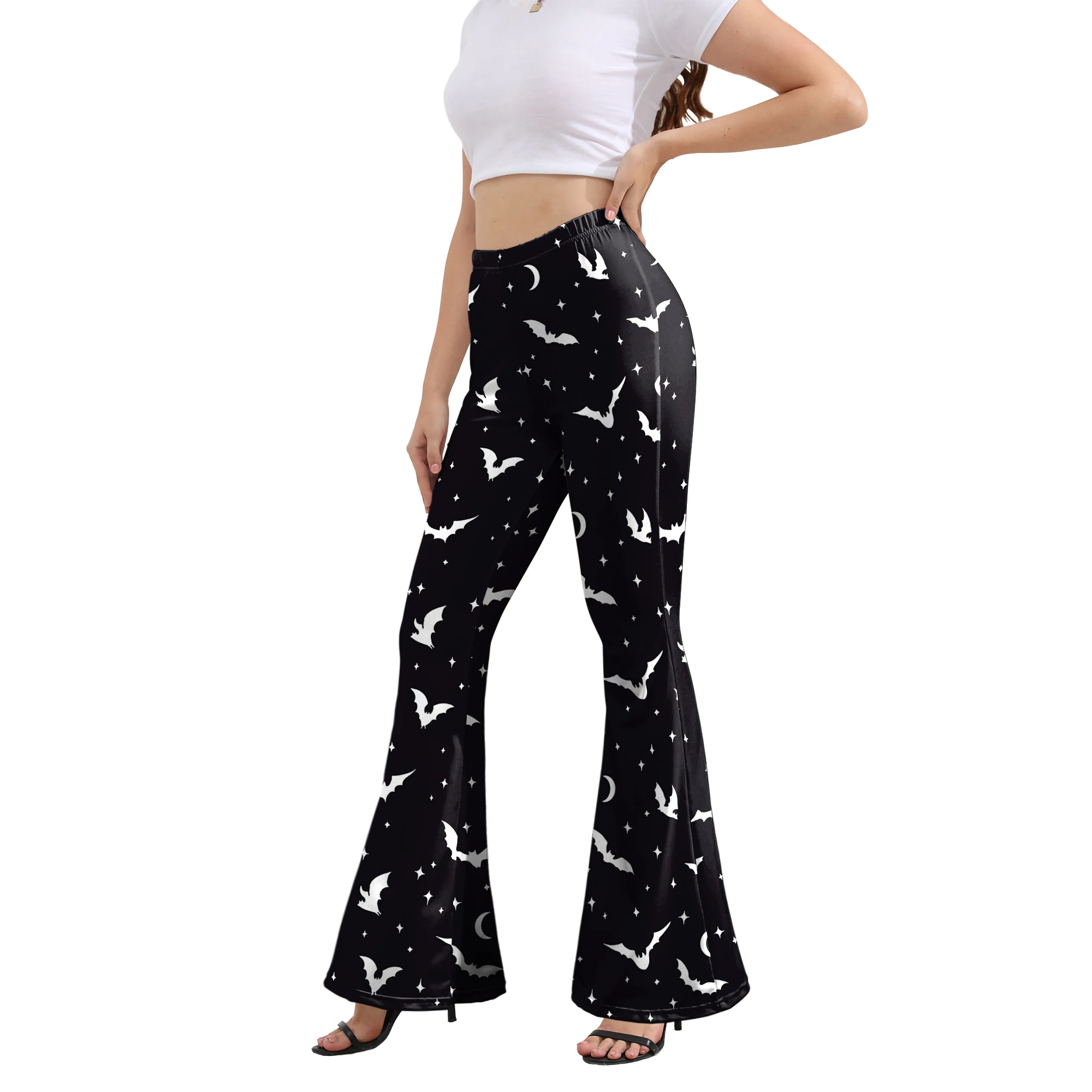 Zawaland-calças femininas queimadas de Halloween, leggings de cintura alta para senhora, calças de festa, estampa abóbora assustadora, cosplay, moda