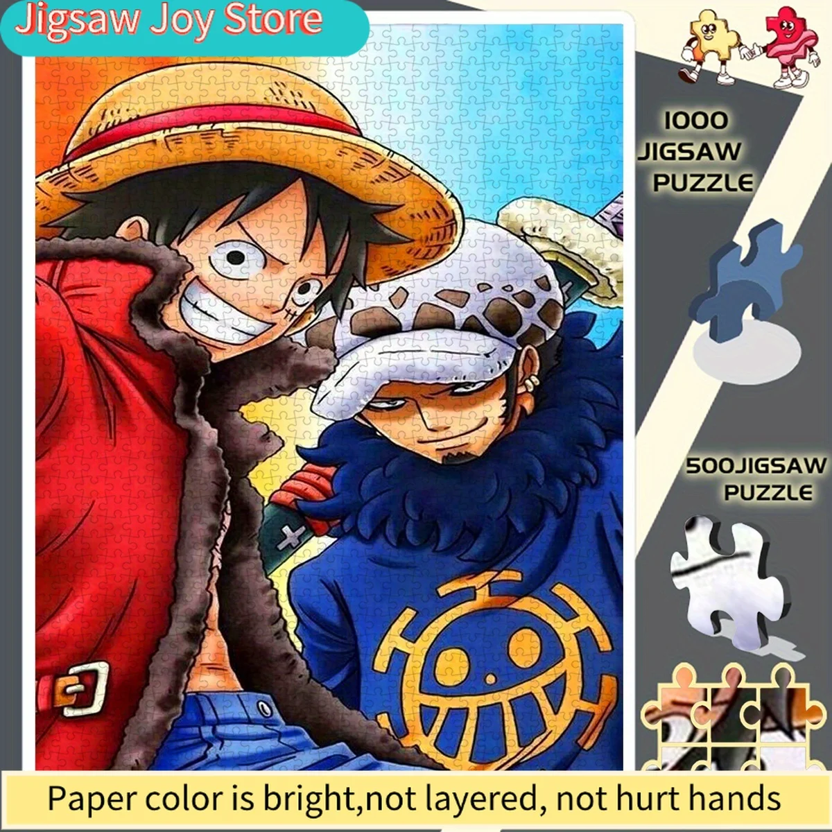 

Jigsaw Puzzle, Paper Puzzle, DIY Puzzle, Adult Puzzle, Large Puzzle, Luffy Trafalgar Law Brotherhood Suitable for Home Leisure