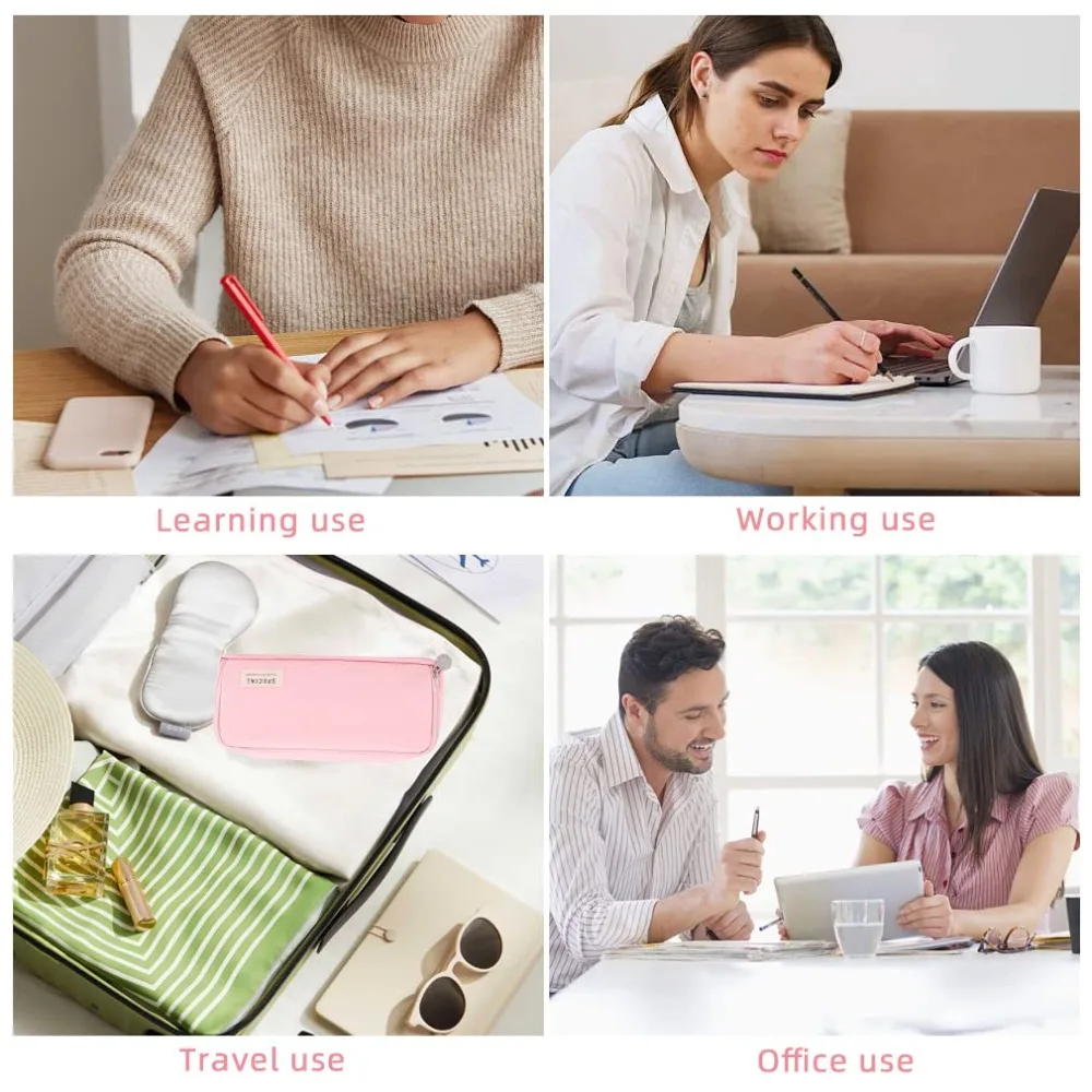 مقلمة بسيطة ذات سعة كبيرة مزدوجة الجانب مع 3 مقصورات منظم قرطاسية حقيبة قرطاسية محمولة للطلاب