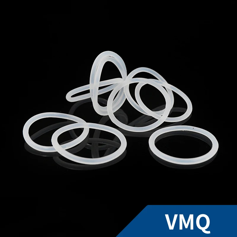 CS2.2mm blanco VMQ grueso goma de silicona juntas tóricas junta de sellado arandela resistente a la temperatura anillo de silicona suave impermeable