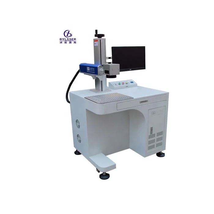 Free Sample Marking Vertical Desktop Computer Type 50W Fiber Laser Marking Machines Metals Engraving Price for Sale