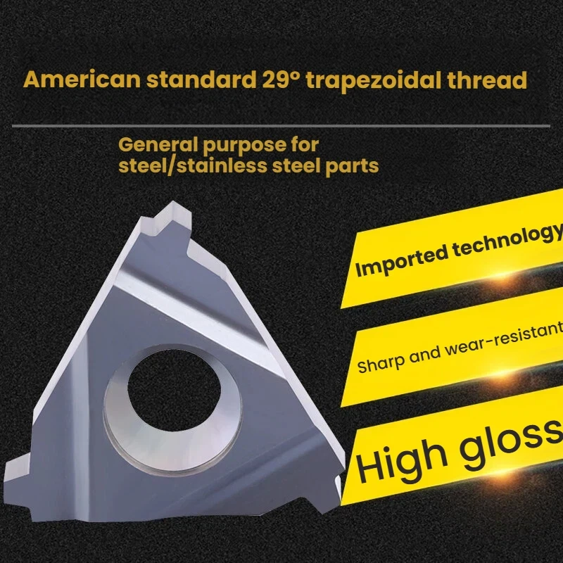 GRINER 29° Stub ACME Threading Insert 11ER 16ER 22ER 11NR 16NR 22NR Internal External Trapezoidal Thread Turning Insert For Stee