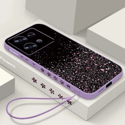 Custodia per cordino con paillettes glitterate per Xiaomi 13T 11T Pro Mi 11 Lite 5G NE Poco X6 X5 F6 M6 Funda Redmi Note 13 12 11 10 Pro 11s 5G