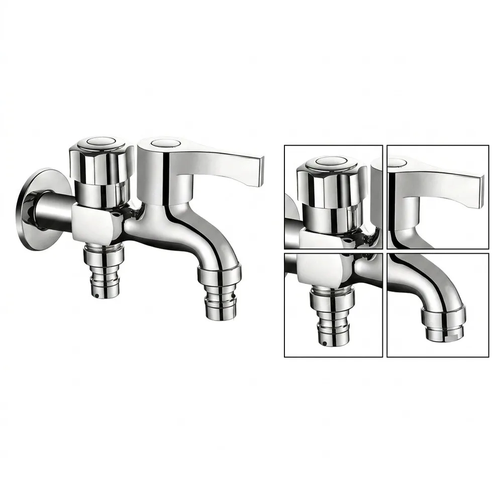 Zinc Alloy Outdoor Dual Connection Faucet Compatible with For washing Machines Copper Core Precision Disc Valve Design
