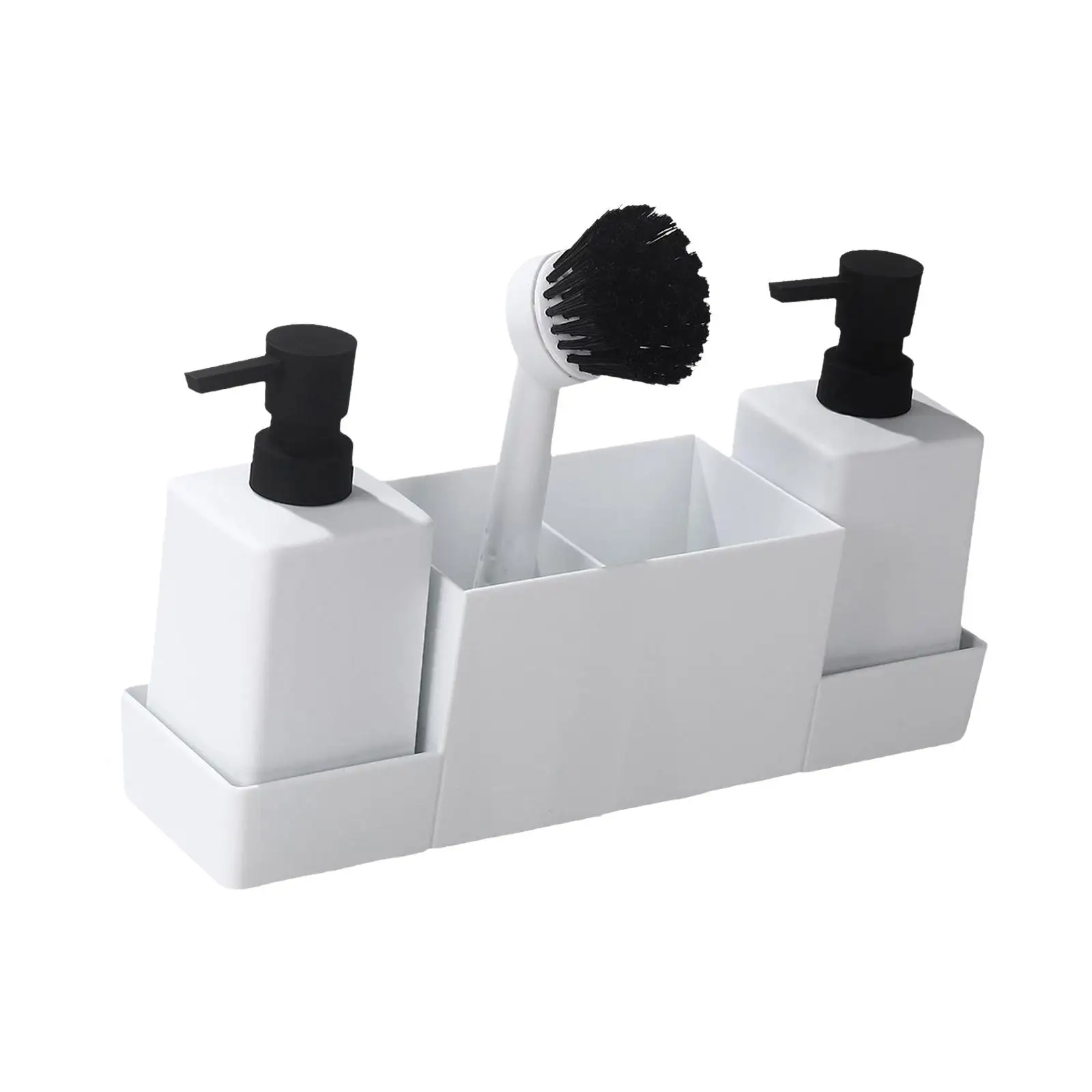 Organizer per lavello con Dispenser di sapone integrato e portaspugna