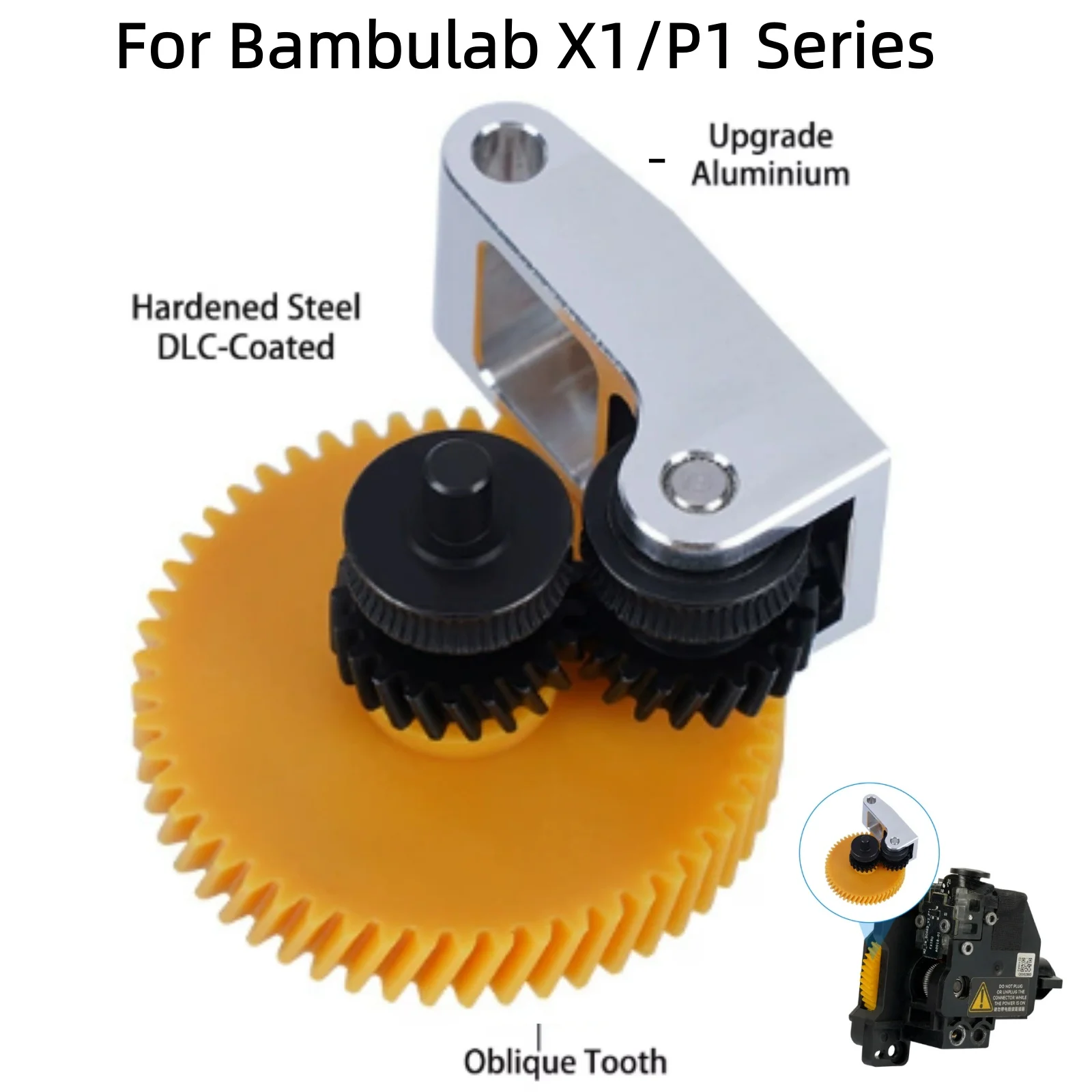 Upgrade der Extruder-Getriebebaugruppe aus gehärtetem Stahl für Bambu Lab X1/X1C/P1P/P1S 3D-Drucker GanzmetallRNCNanobeschichtetes Getriebe aus gehärtetem Stahl – Detail 10
