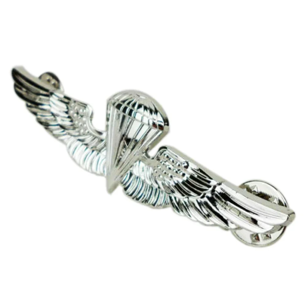 

US NAVY PARACHUTE PARACHUTIST LANDINGS WINGS PIN INSIGNIA BADGE SILVER
