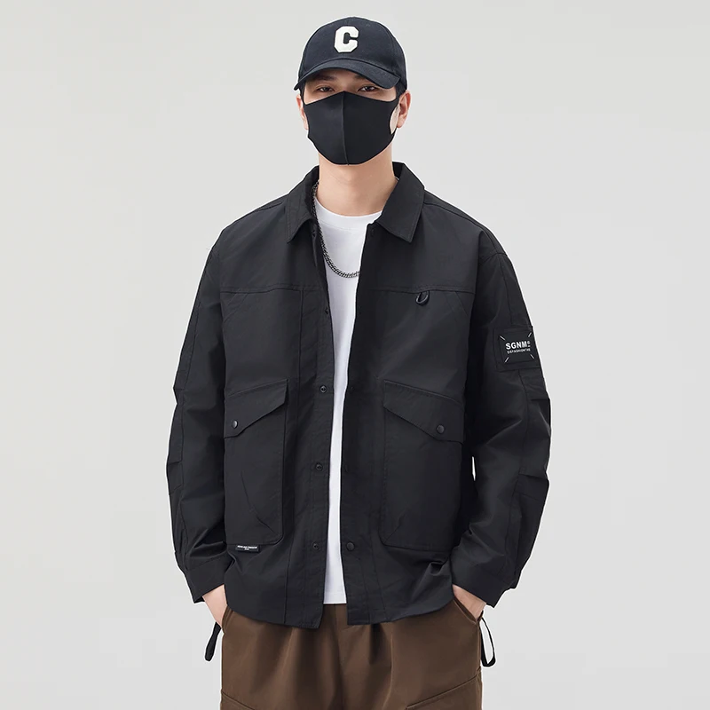 

Мужская повседневная куртка свободного кроя: новая трендовая модель весна-осень, удобная верхняя одежда в рабочем стиле для мужчин среднего возраста