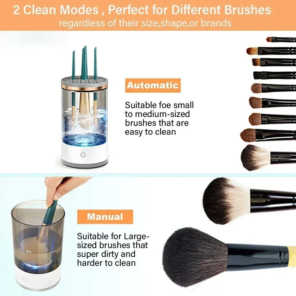 Portable Makeup Brush Cleaner Electric Makeup Brush Cleaner Makeup Brush Holder USB Plug Travel Use Makeup Brush Cleaner