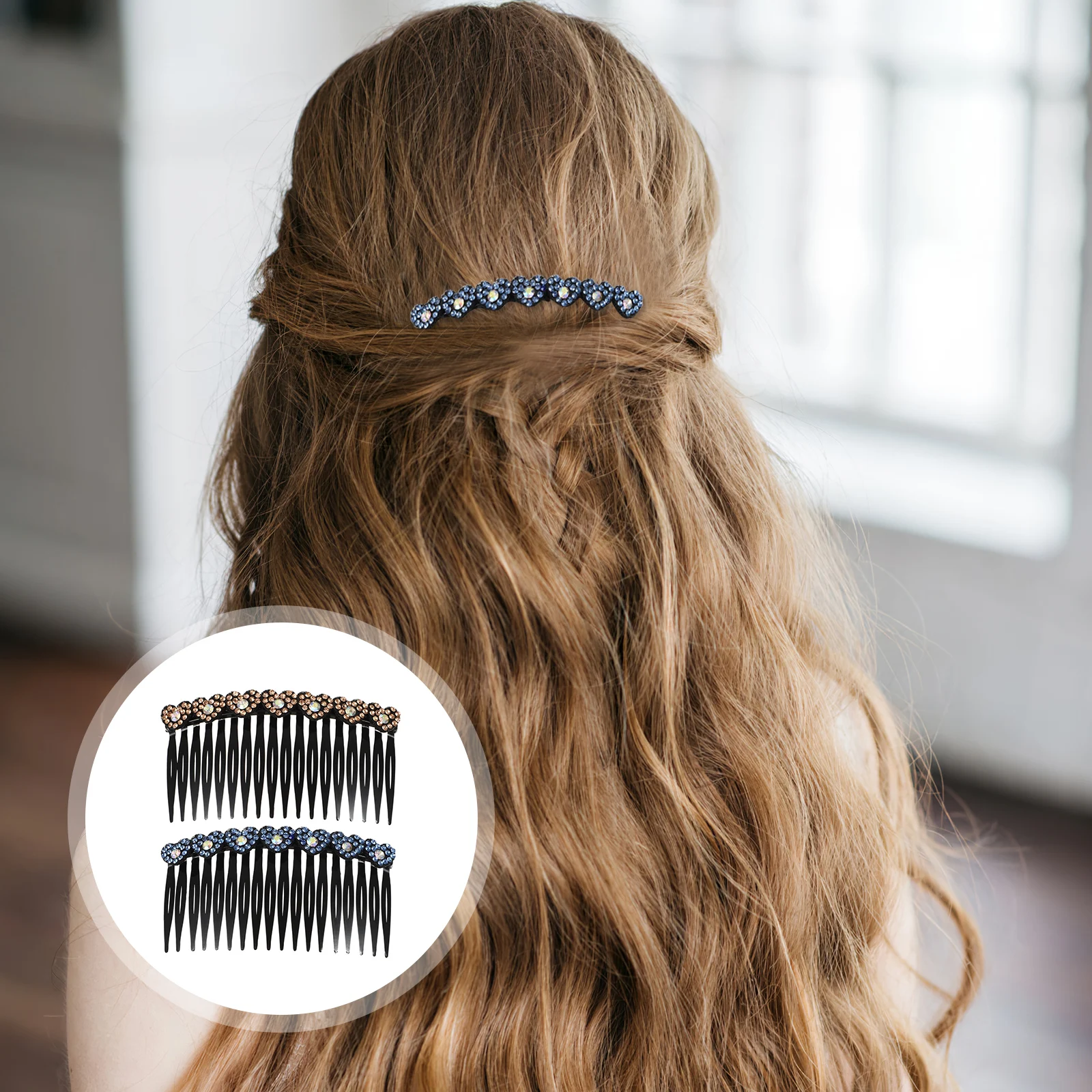 

2pcs Anti-slip Bang Clip Women Hair Comb Classic Side Pin Slide Hairclip Clips for Girls Lightweight Durable Plastic Straight