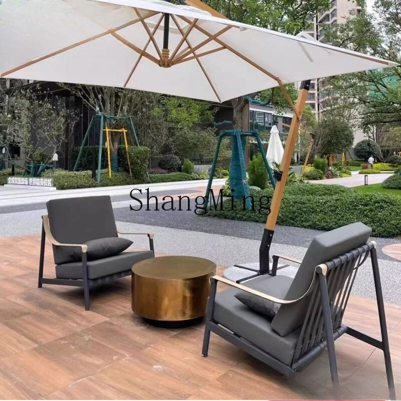 

SM outdoor sofa courtyard single double braided rope terrace table and chair furniture combination