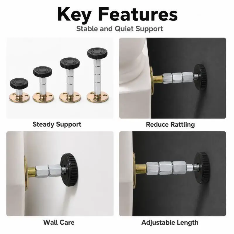 Verstellbarer Bettstabilisator, Teleskopstütze, Anti-Knarr-Befestigungshalterung für Möbel, Schrank, Bett, Kopfteil-Stopper, Dübelwerkzeuge – Detail 3