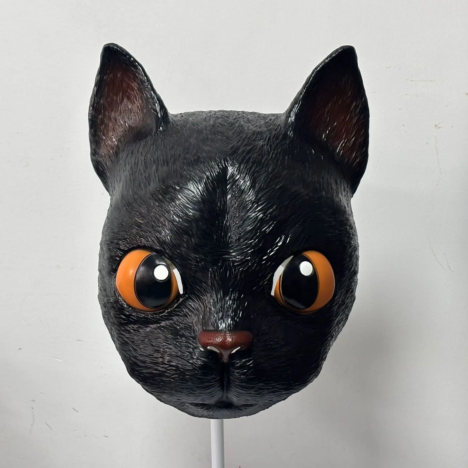 Schwarze Katze Ganzkopf-Latexmaske Realistische Tierkopfmaske Halloween Cosplay Party Kostüm-Requisite für Erwachsene – Detail 5