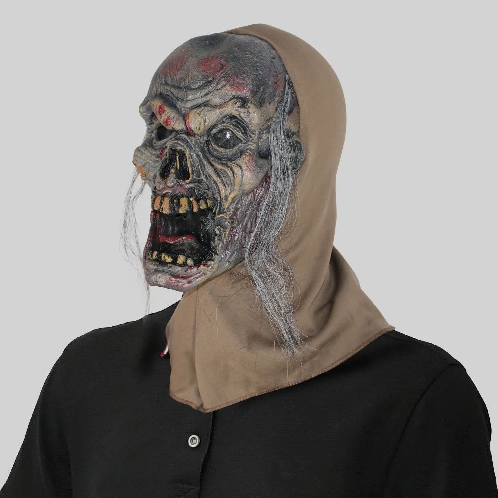 Gruselige Zombie-Kopfmaske, Latex-Terror-Geist-Vampir-Maske für Männer, Erwachsene, gruselige Kostüm-Requisiten, Horror, Halloween, Cosplay, Party-Dekoration
