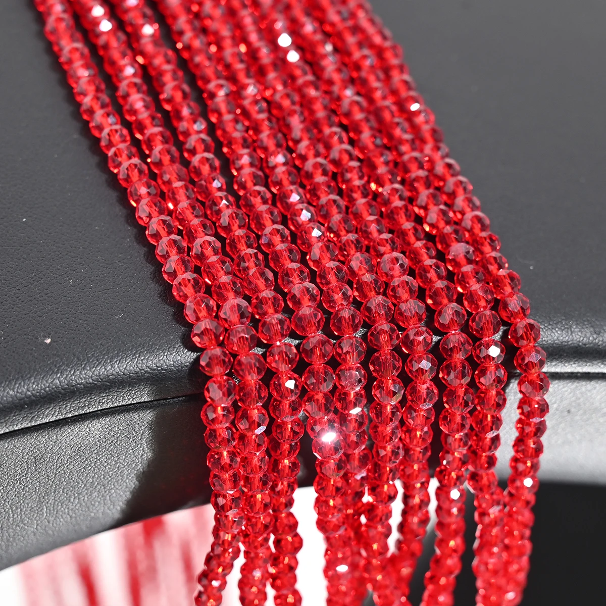 110 Stuks 4MM Kunstmatige Kristallen Glazen Kralen Platte Ronde Helder Facet Losse Spacer Bead voor Sieraden Maken DIY Armband ketting