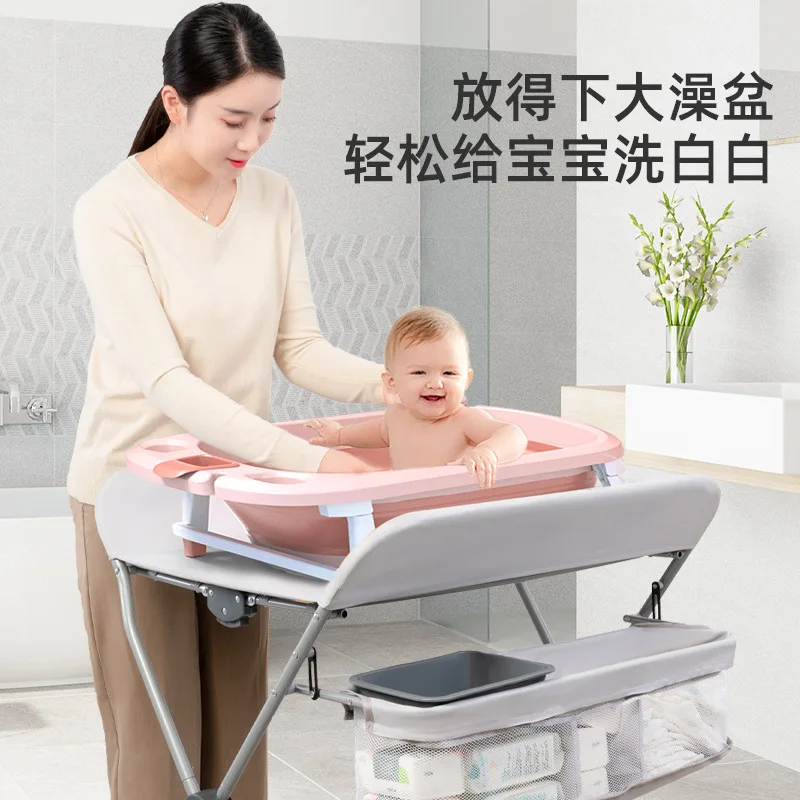 Diaper table Baby nursing table Multifunctional folding touch the diaper changing table on the newborn baby bathing bed