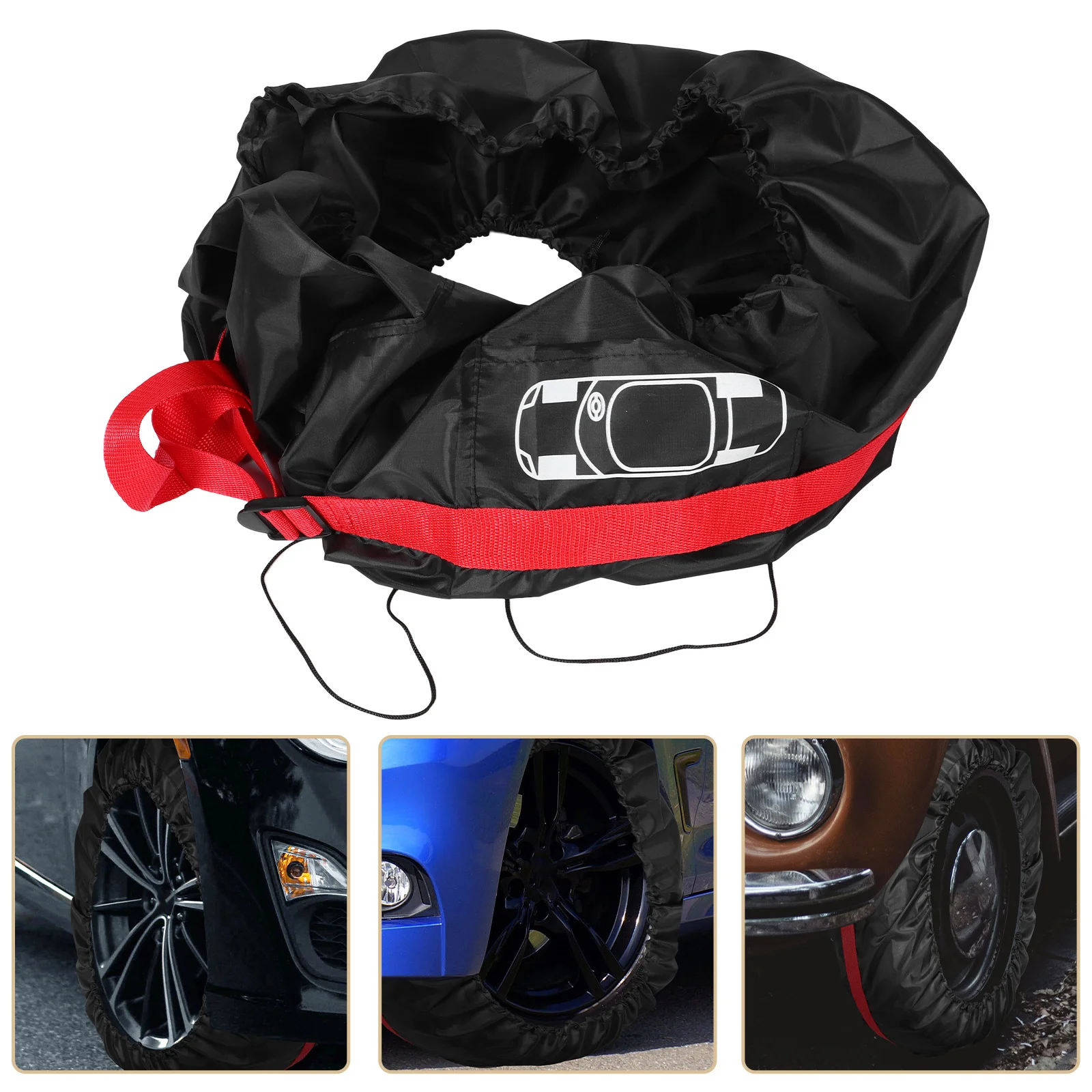 

4Pcs Tire Cover Durable Lightweight Tire Storage Bag for Spare Snow Tires Splashproof Wear-Resistant Car Suv Truck Rv