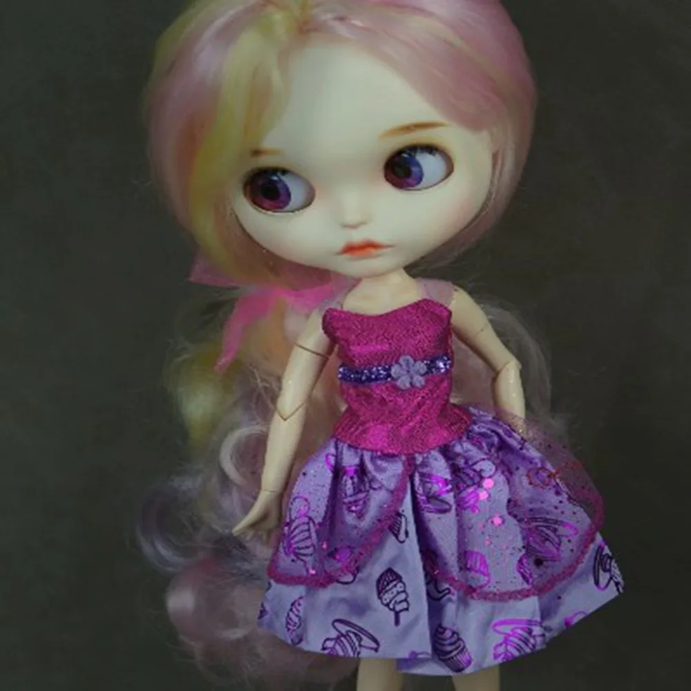 

Fashion Elegant T-shirt Dresses Mini Cute Doll Simple Dresses DIY Accessories Party Clothes for azone19 ICY DBS Dolls