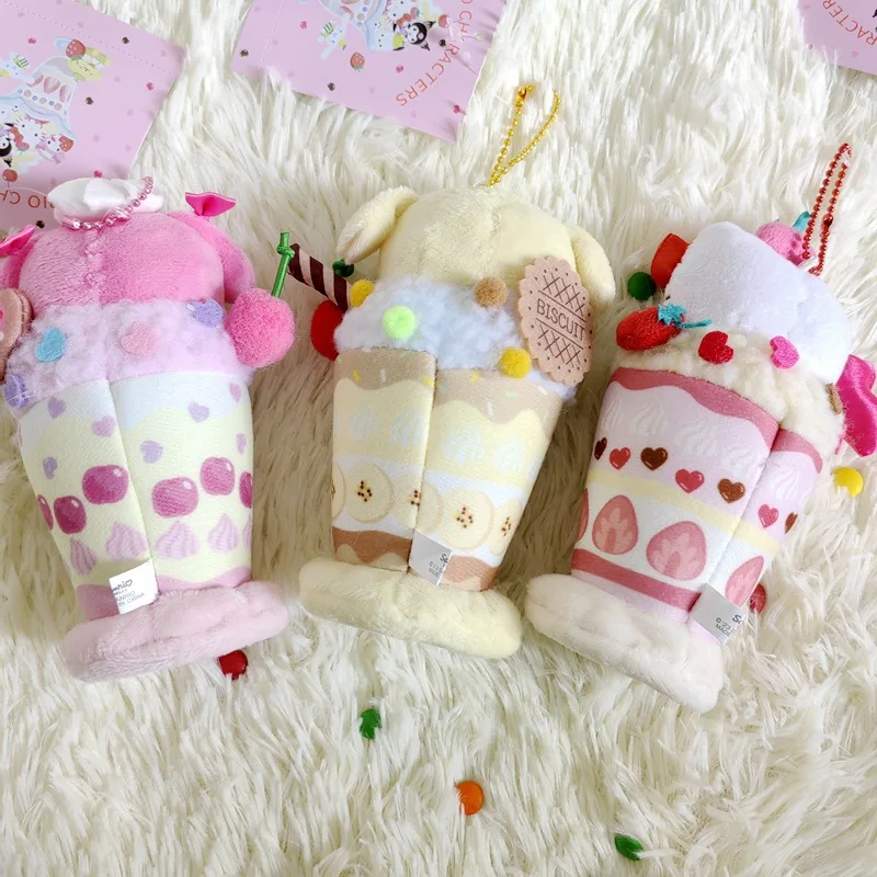 15cm Sanrio Icecream Plush Keychain Dolls Bag Hangings Kuromi Cinnamoroll Mymelody KT Plush toys Christmas Birthday Gifts