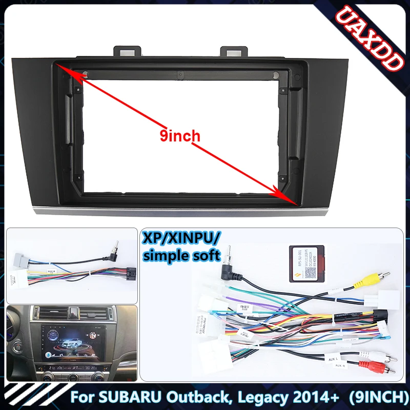 For SUBARU Outback Legacy 2014 9INCh Car Radio Android DVD Stereo audio screen multimedia video CD player  cables Harness frame