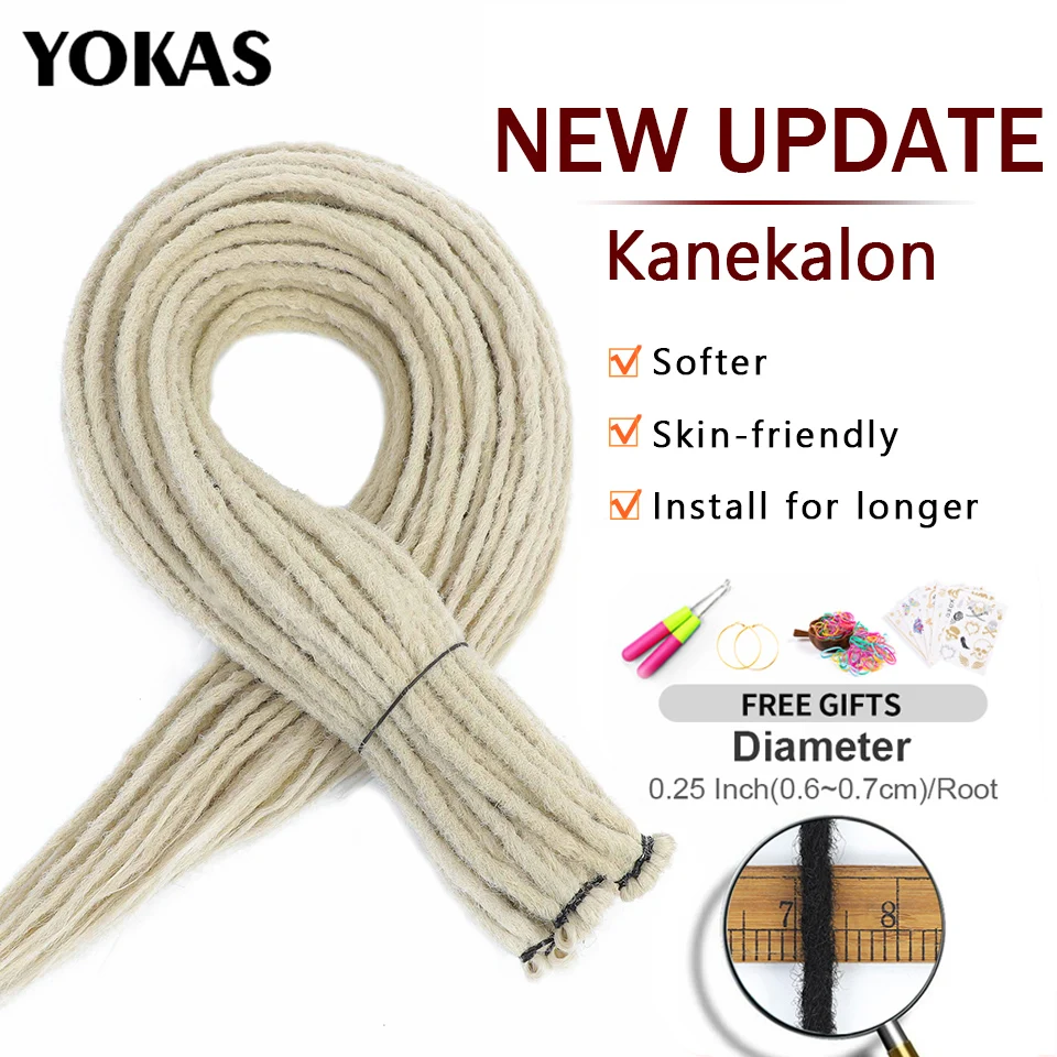 Dreadlocks Extensions Synthetic Crochet Braiding Hair Extensions 24 Inch Faux Locs 10 Strands in One Pack Dread Locks For Women