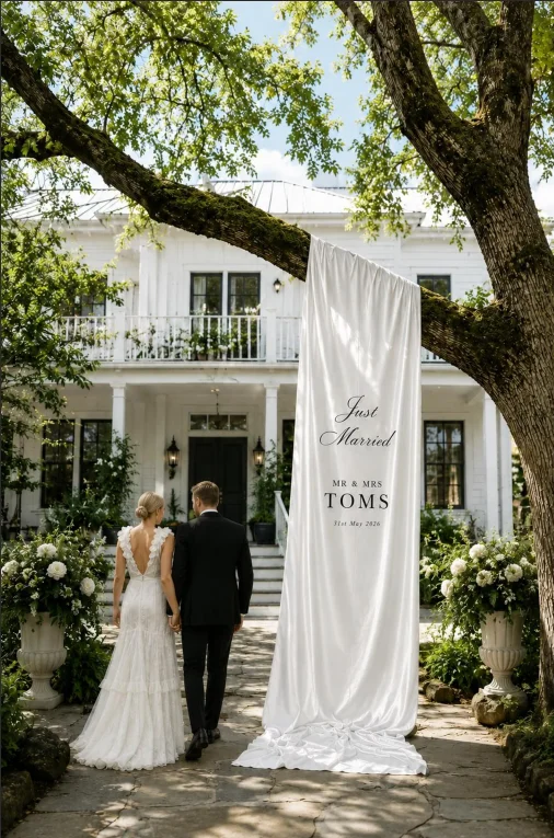 Custom Sage Green Wedding Welcome Sign Personalized Hanging Banner Ceremony Entrance Bridal Shower Backdrop Decor