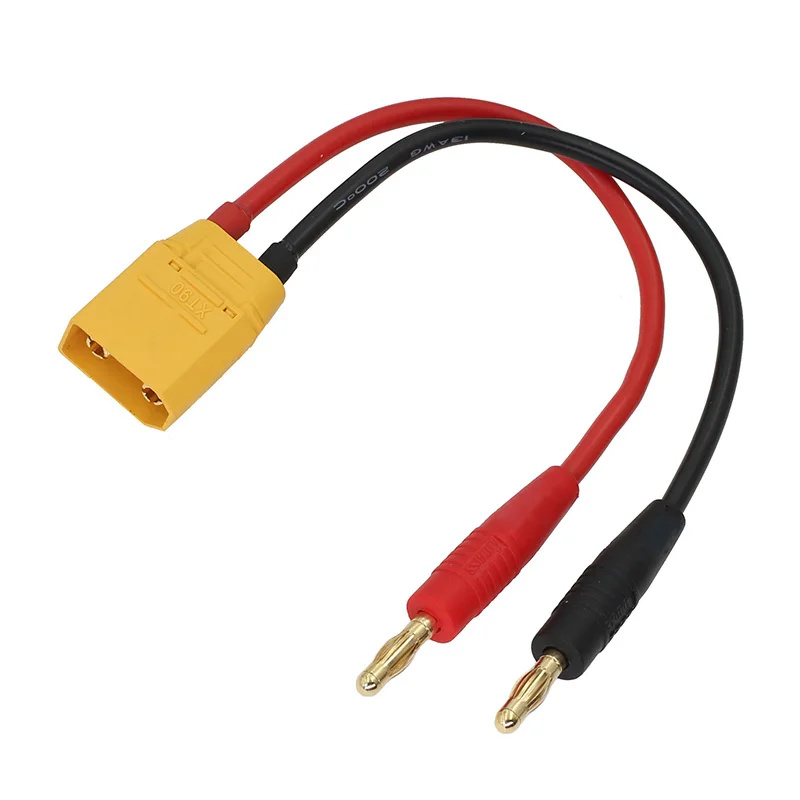 20PCS Amass XT90H Charger Cable 12AWG 300mm XT90 To 4mm Banana Plug Charge Lead 300mm Plastic Wire For RC Lipo Battery Charger