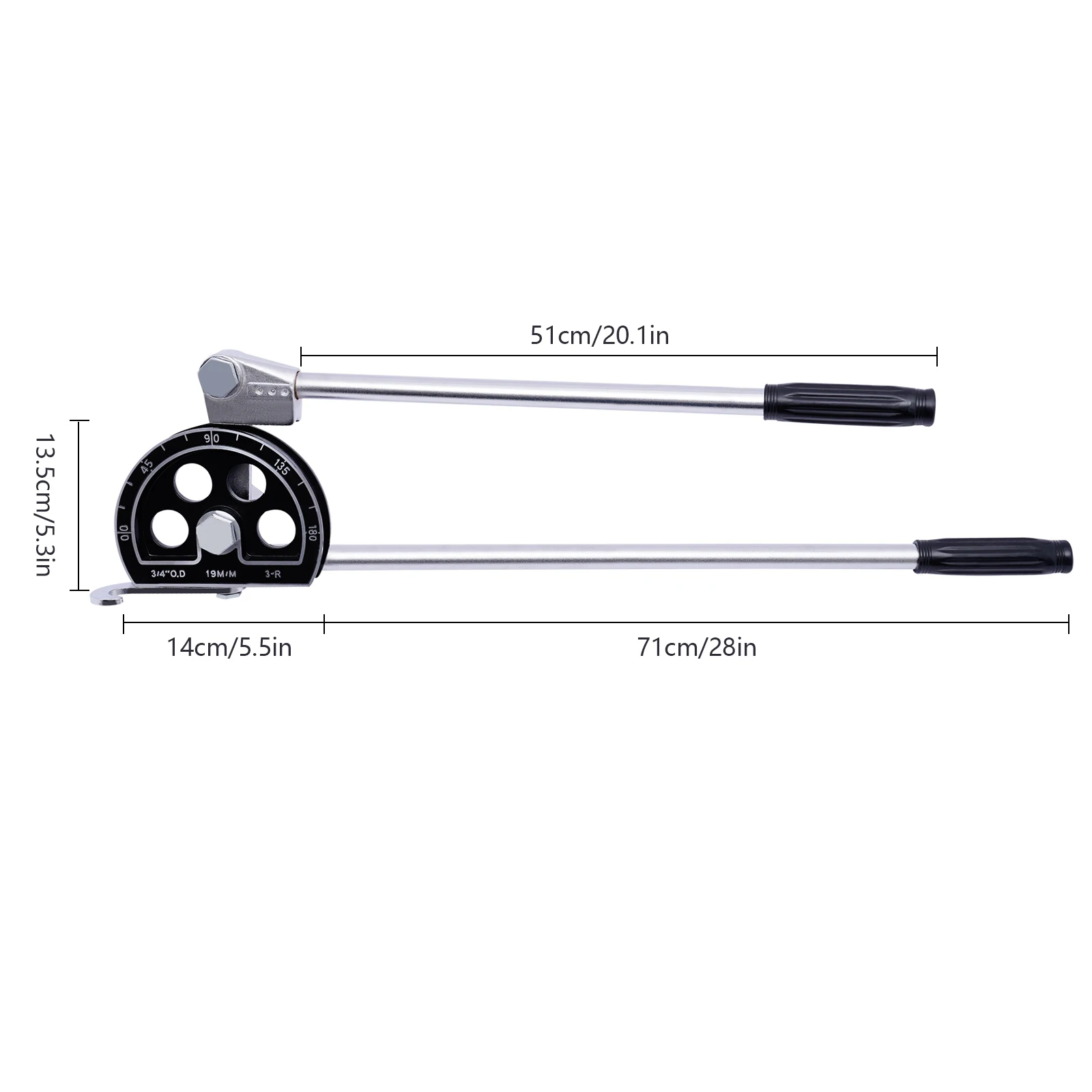 أداة ثني الأنبوب اليدوية 3/4 بوصة، أداة ثني الأنابيب المصنوعة من الألومنيوم والفولاذ بزاوية 180 درجة للسباكة وتدفئة التدفئة والتهوية وتكييف الهواء وإصلاح التبريد