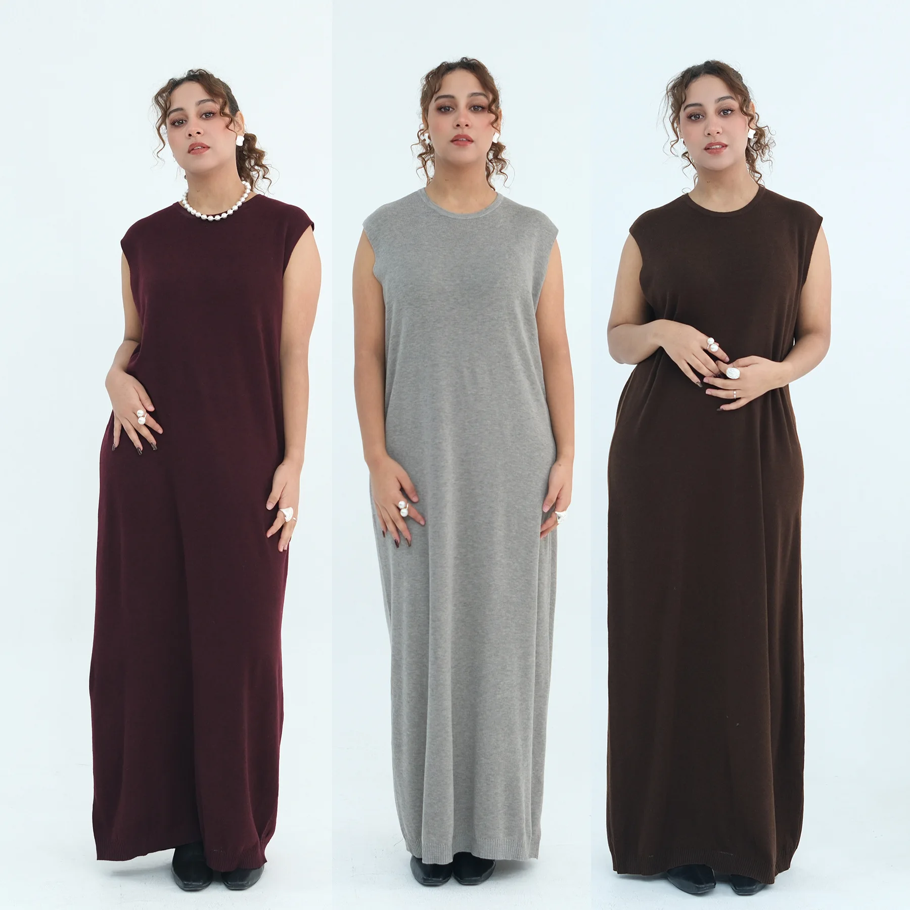 

Рамадан Дубай молитвенная одежда женская Турция ислам мусульманский скромный трикотаж под платьем Абая халат Kebaya Femme Musulmane сплошной цвет