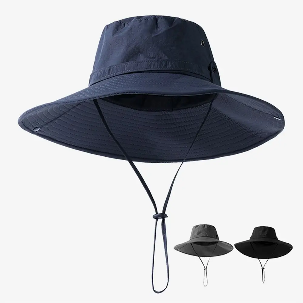 Fashion Summer Sun Hat Wide Brim UV Protection Bucket Hat Portable Breathable Fishing Cap Camping Hiking