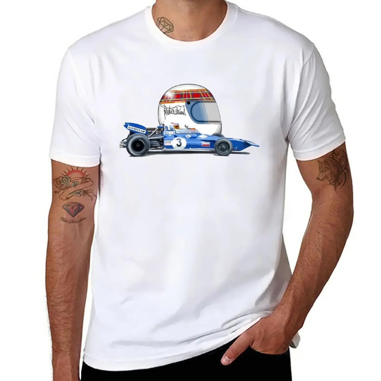 Jackie Stewart Tyrrell 001 '1970–71 F1 Racer T-Shirt kawaii clothes summer clothes mens t shirt graphic