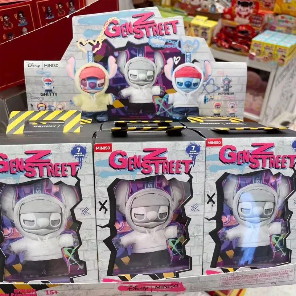 

Miniso Stitch Genz Street Series слепая коробка виниловая лицевая слепая коробка кулон Коллекционный милый рюкзак кулон брелок подарок на день рождения