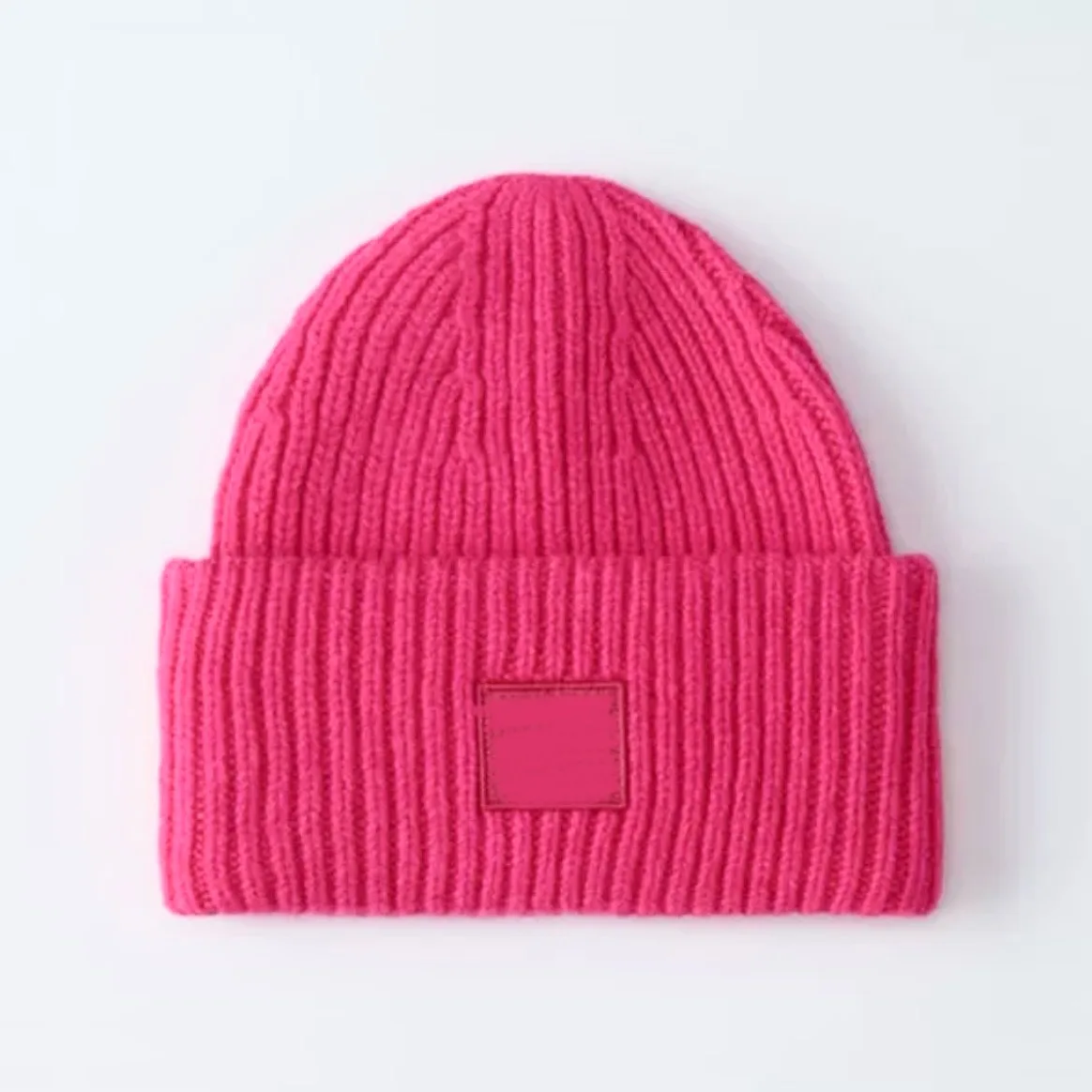 Tres Quarts Knitted Beanie 2024 Winter Women Hat Magenta Brimless Wool Hat Fashion Warm Trendy Bubble Beanie Rose Pink INS Style