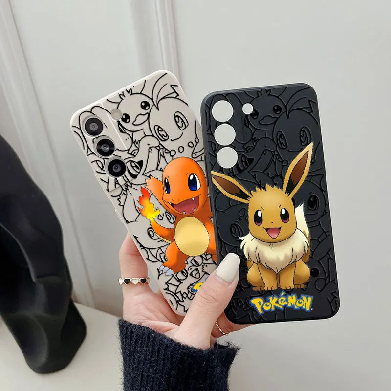 Pokemon Dragon Anime Phone Case For Samsung Galaxy S25 Ultra S24 S23 S22 Plus S21 S20 FE S10 S25Ultra s24FE Eevee Silicone Cover