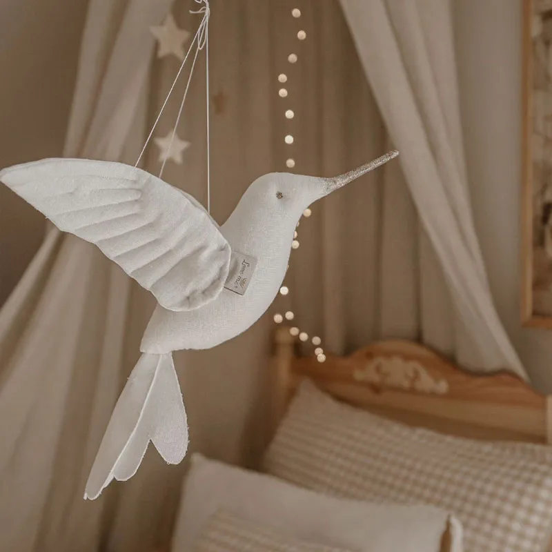 Instagram Sky Hanging Decoration Creative 3D Hummingbird Aesthetic Decoration Children\'s Room Tent Mosquito Net Decoration