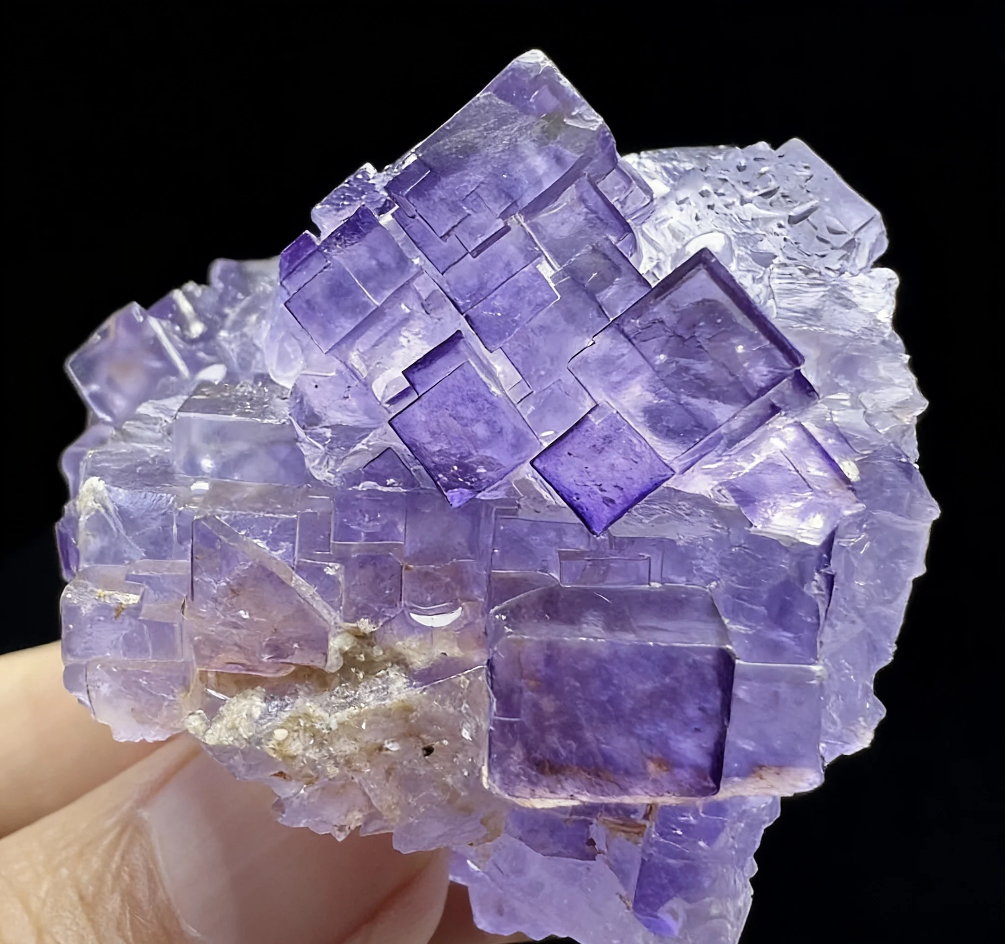 

Natural Matrix Fluorite Crystal Cluster - Rare Purple Cubic Crystal Specimen for Home Decor & Crystal Healing