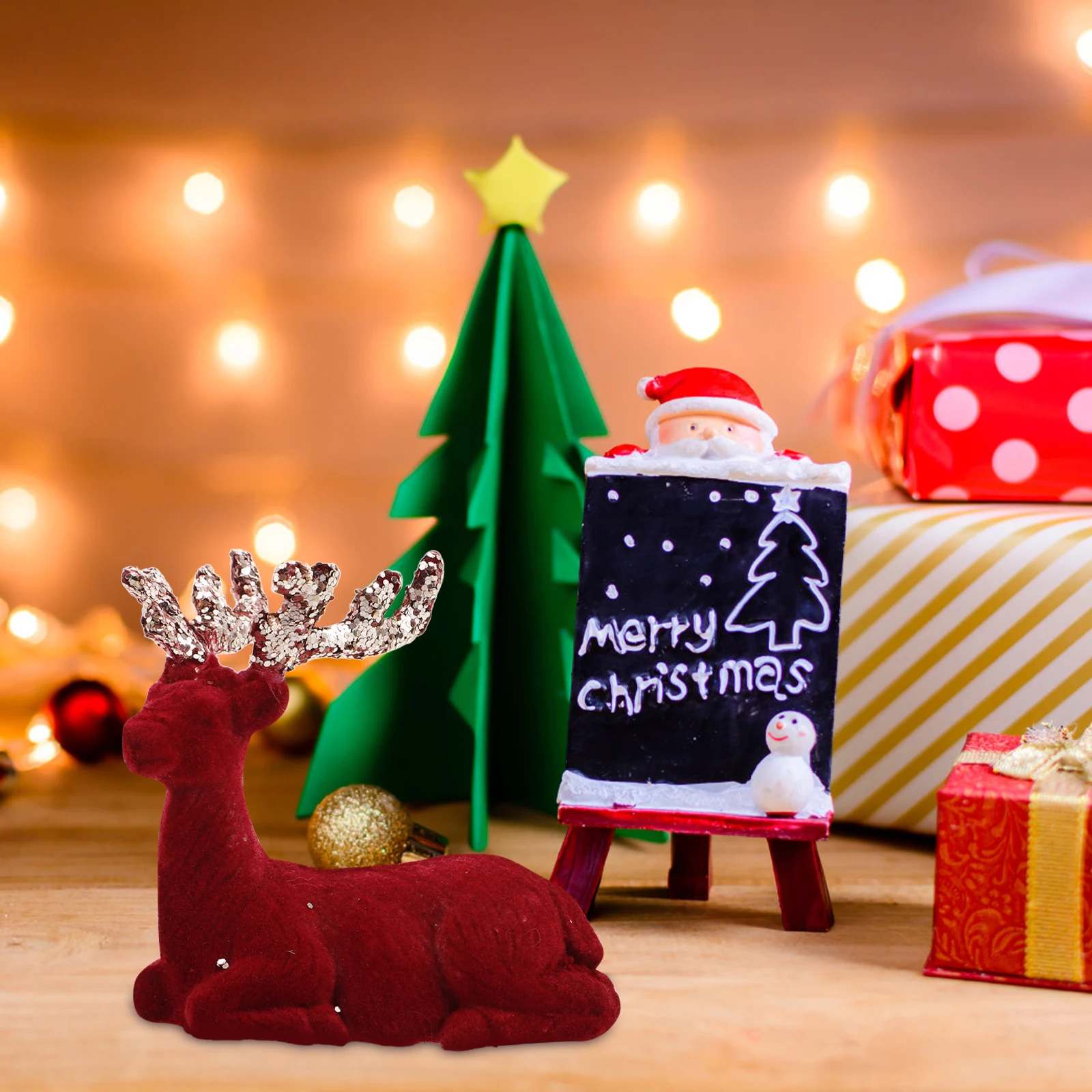 

Christmas Reindeer Figurine Statues for Home Decor Elk Decoration Tabletop