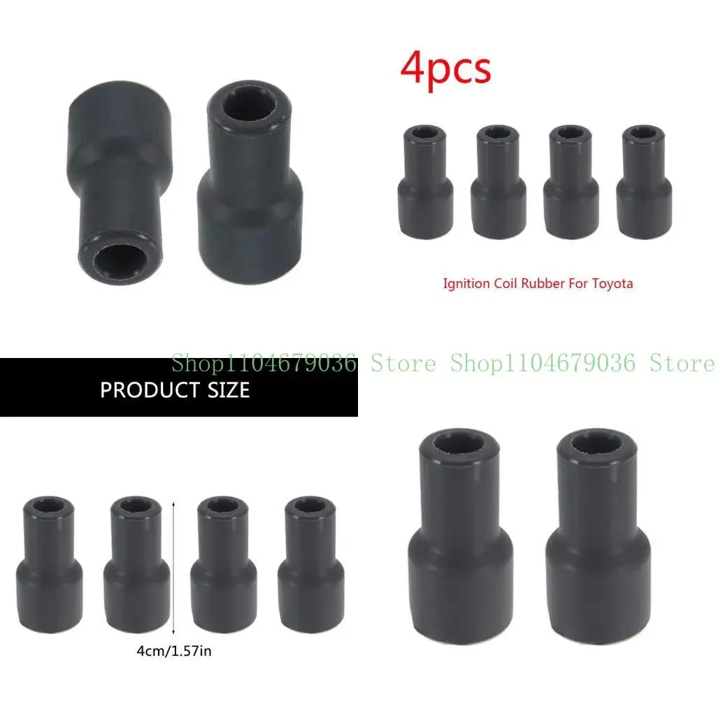 

652F 4Pcs Durable Car Ignition Coil Plugs Tip Cover Replacement Rubber 90919-11009