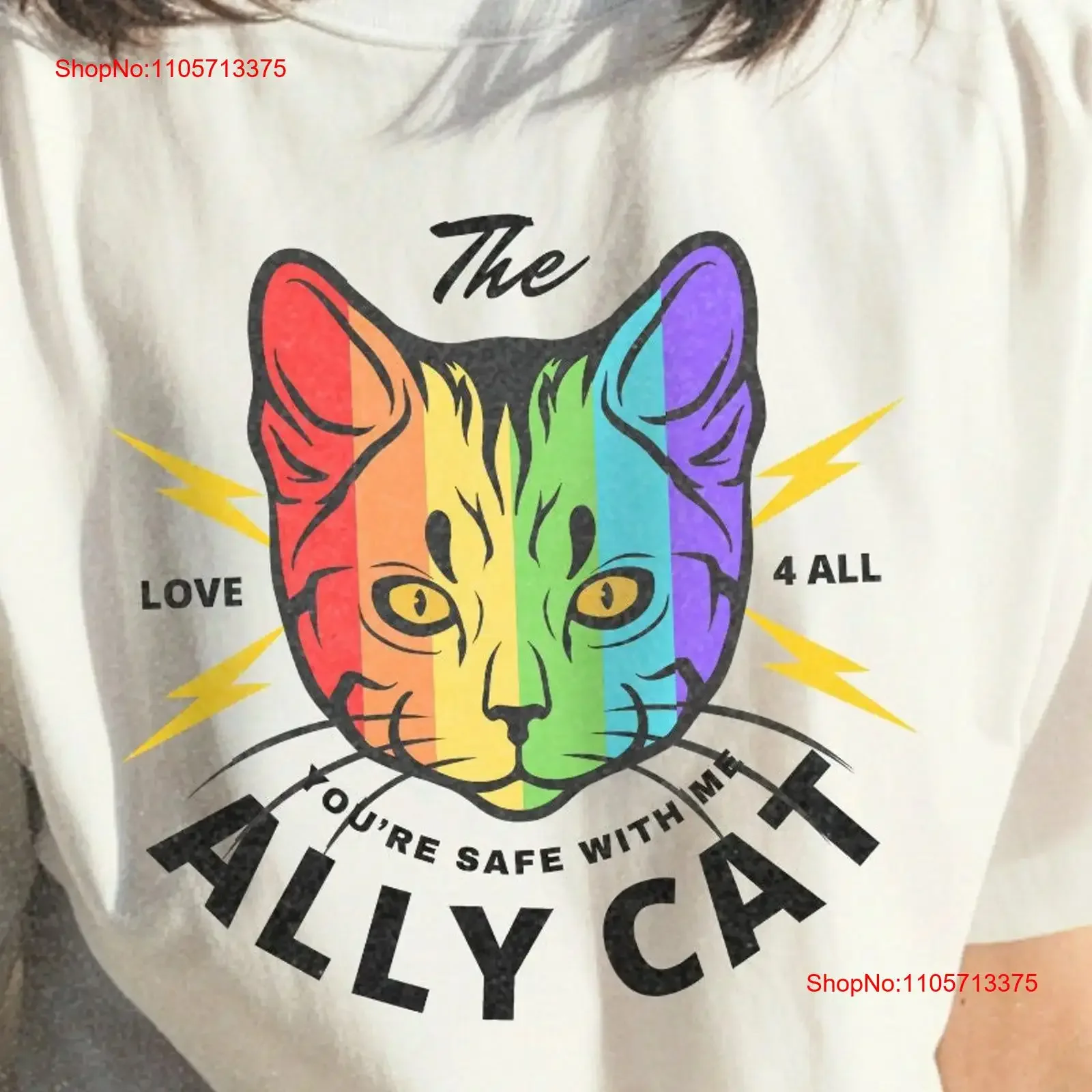 Ally CaT T Shirt Pride Lgbtq You Belong Lesbian Transgender Rainbow Squad I Am A Safe Person vintage Washed Versatile fashion