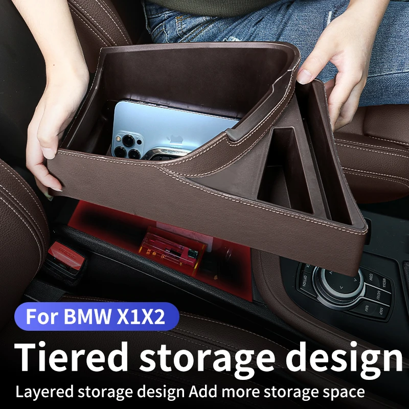 Car Armrest Storage Box Center Console Organizer For BMW X1 F48 X2 F49 F39 2016-2022 LHD Stowing Tidying Interior Accessories