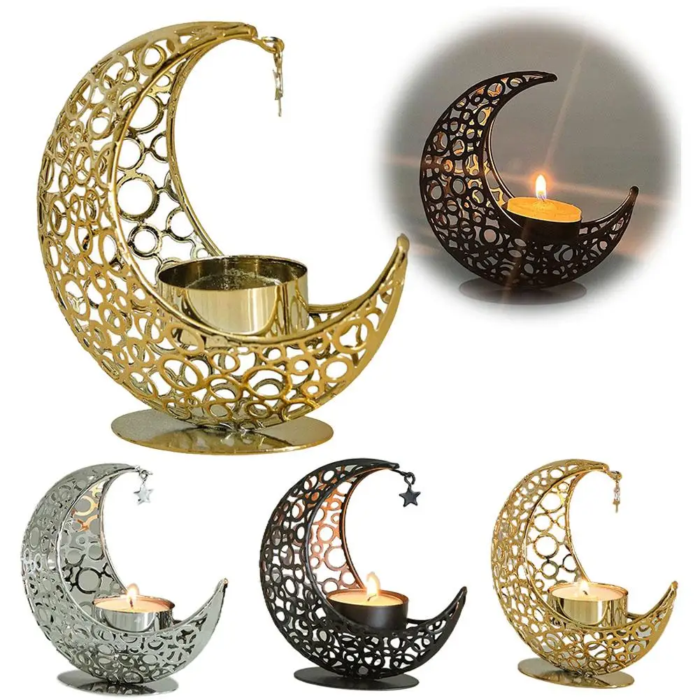 Moon Shaped Metal Incense Burner Decoration Golden Living Room Desktop Aromatherapy Stove Middle Eastern Ornament Decoration
