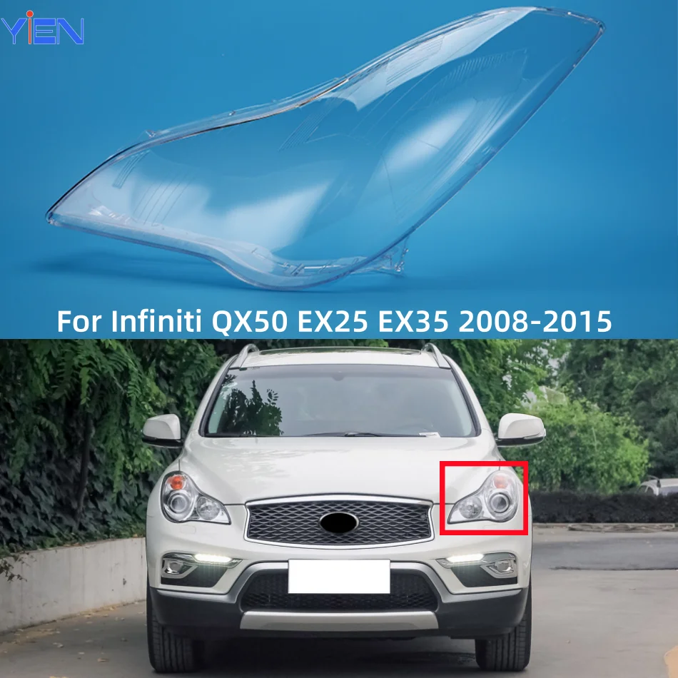

For Infiniti QX50 EX25 EX35 2008 to 2015 Car Gadgets Glass Headlights Replace The Original Lampshade