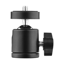 Mini Ball Head Tripod Head 360° Rotating Mount Base Adapter 1/4 Inch Screw for DSLR ILDC Camera DV Tripod Monopod Light Stand