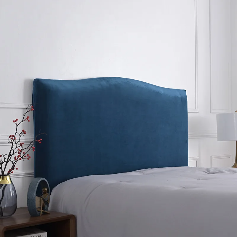 Funda de terciopelo para cabecera de cama, cubierta para cabecera de cama, decoración para dormitorio, parte trasera de cama sólida, cubierta protectora elástica a prueba de polvo