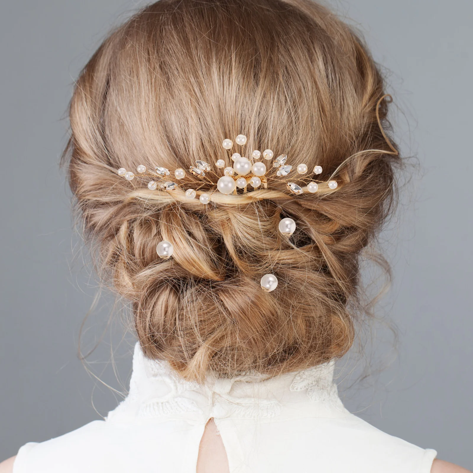

1 Set Bridal Clip Side Comb New Chinese Style Vintage Wedding Hair Accessories Elegant Handcrafted Flower Rhinestone Decorative
